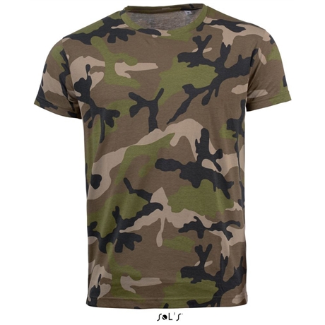 Herren Camouflage T-Shirt:   Herren Camouflage T-Shirt   Material: 150g/m², 100% halbgekämmte ringgespo